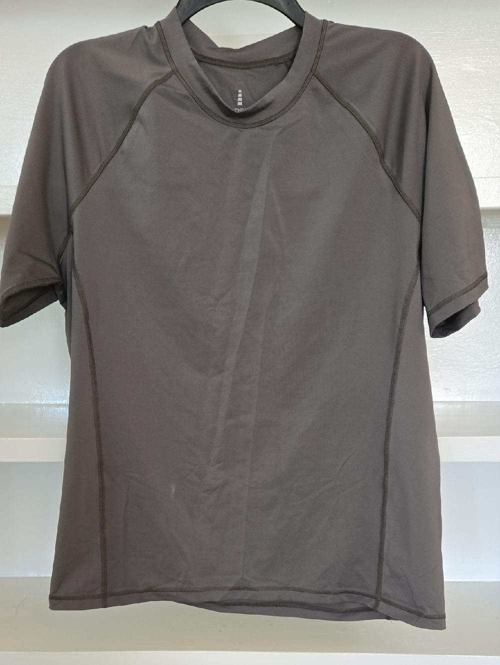 Lands' End Men's Solid Rashguard Swim Shirt — Charcoal